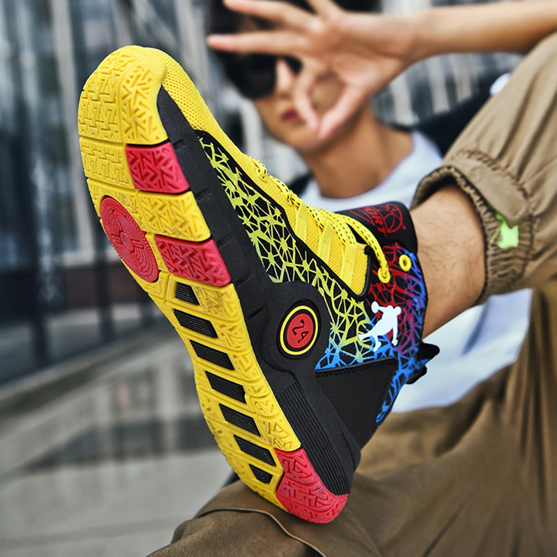 Zapatillas de Baloncesto para Hombre Antideslizantes Calzado de Baloncesto para Hombre Masculino Zapatos de Baloncesto Aire Libre Deportivas Calzado