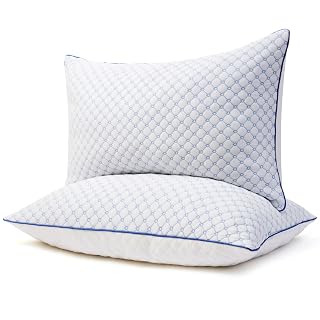 Bed Pillows Queen Size Set of 2 for Sleeping, Soft and Supportive Bed Pillows with Memory Foam Filling for Side, Back and Stomach Sleepers, Neck Supportive-Queen Size, 2 Pack - Amazon product rated Grade A