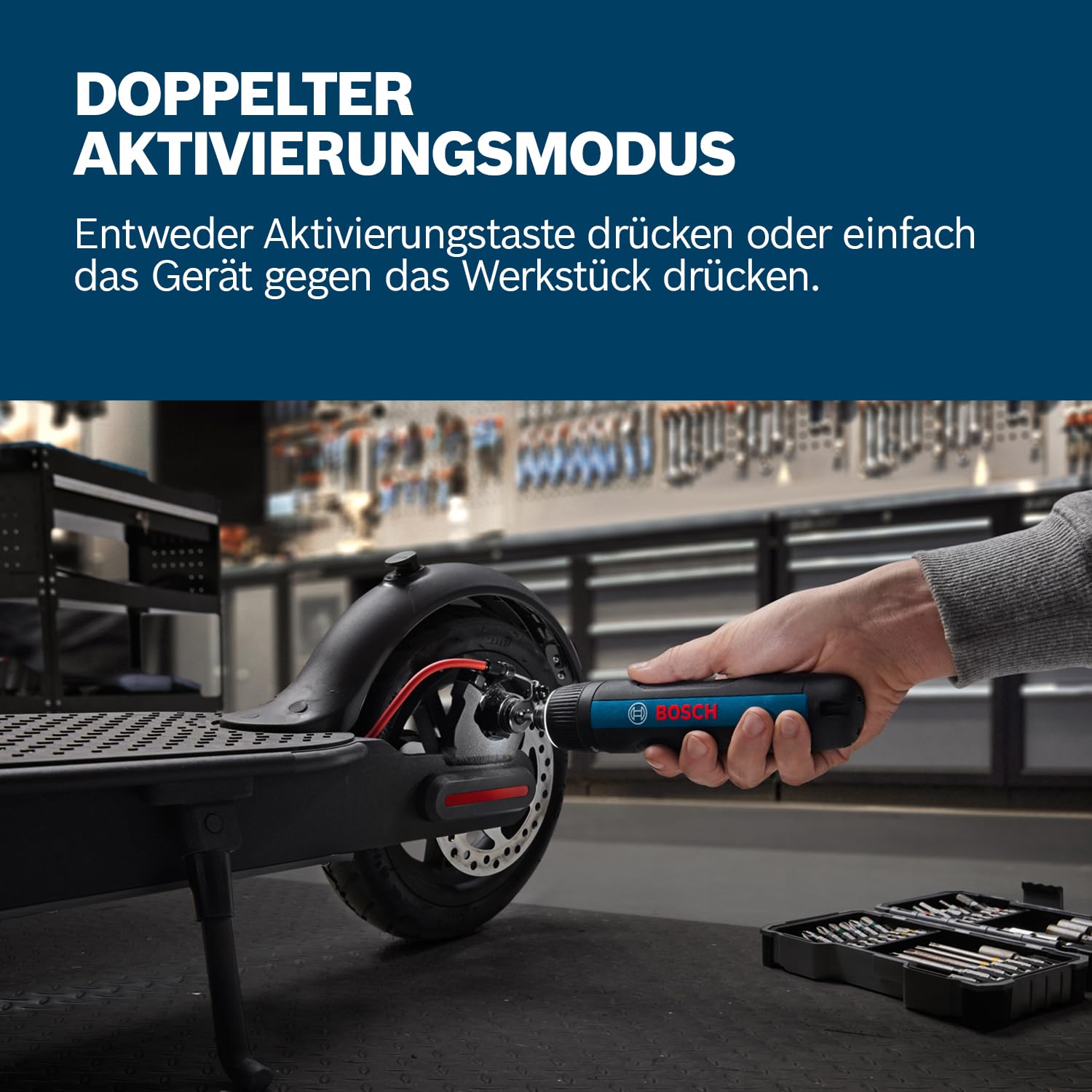 Bosch Professional Akkuschrauber GO 3, 8-teiliges Bit-Set, USB-C-Kabel, Mini-Koffer