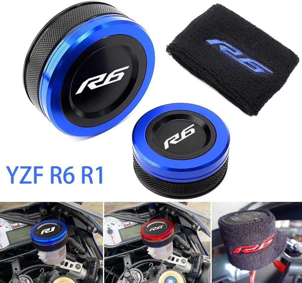 Brake Fluid Main Reservoir for YA&MAHA YZF-R6 YZFR6 YZF R6 YZF-R1 YZF R1 YZFR1 Motorcycle Rear Front Brake Reservoir Cover Sock Fluid Oil Tank Cup Cover
