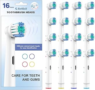 Toothbrush Heads for Oral B, 16 Pack Professional Electric Toothbrush Replacement Heads Medium Soft Dupont Bristles Replacement Toothbrush Heads Precision Clean Brush Heads Refills