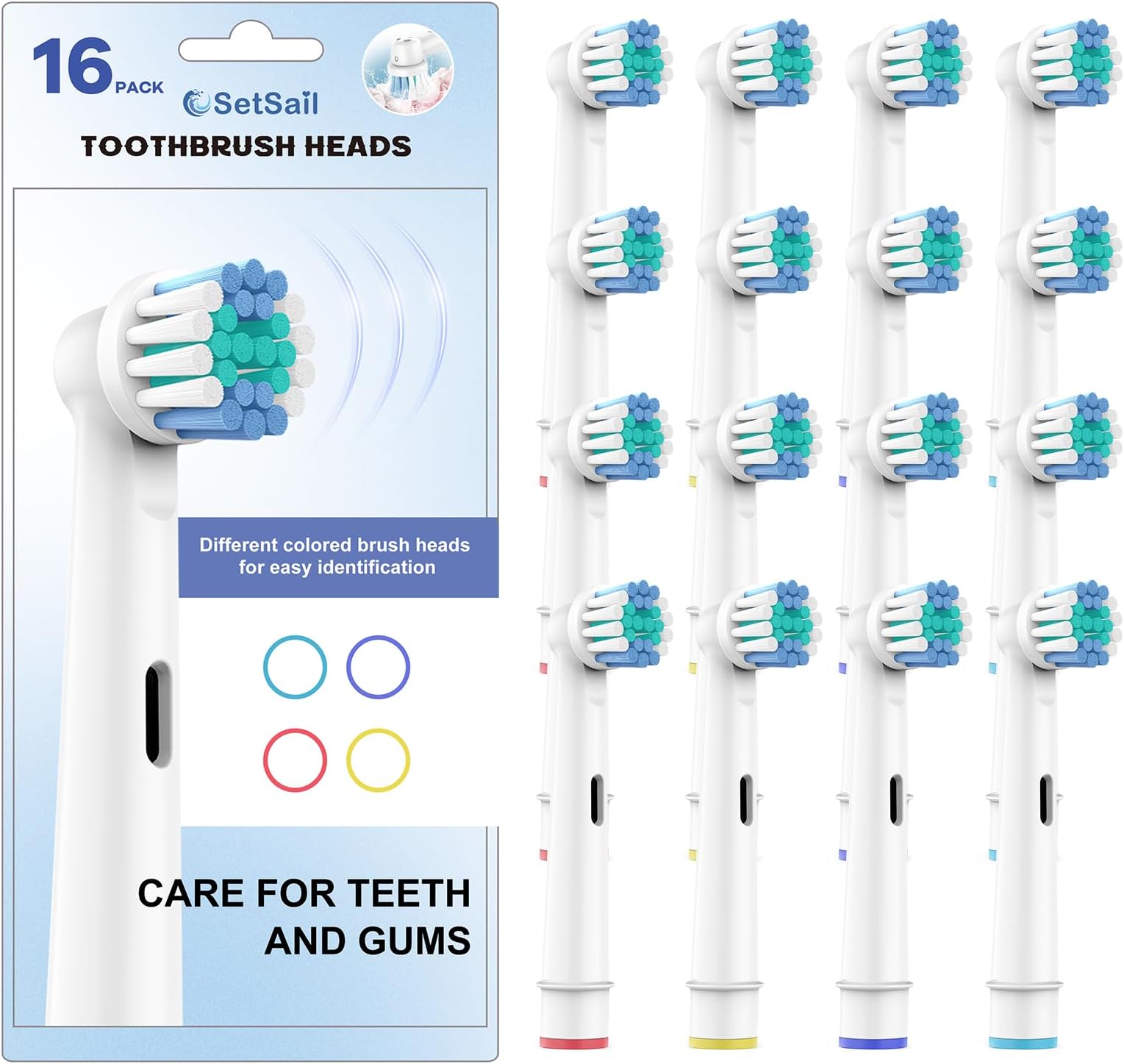 Toothbrush Heads for Oral B, 16 Pack Professional Electric Toothbrush Replacement Heads Medium Soft Dupont Bristles Replacement Toothbrush Heads Precision Clean Brush Heads Refills