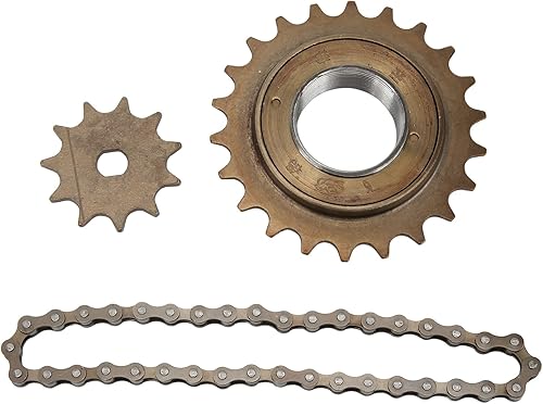 Juego de cadena de piñón, bicicleta eléctrica 22T, rueda libre trasera con 410 oro 11T H agujero piñón 38 eslabones kit de cadena de accesorios para