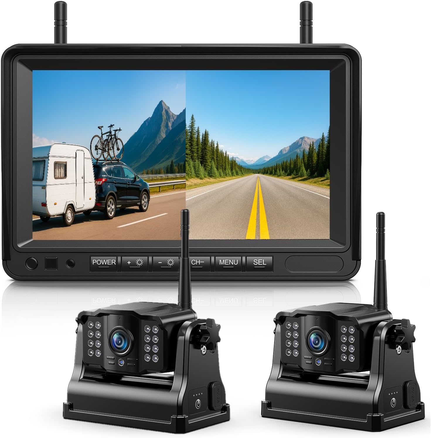 eRapta2 Wireless Backup Camera Magnetic: 7" Portable, 1-Min Install-Free Trailer Backup Camera with FHD1080P, Infrared Night Vision, 150° Wide-Angle View for Trailer/RV/Truck/Car/Tractor ACT702