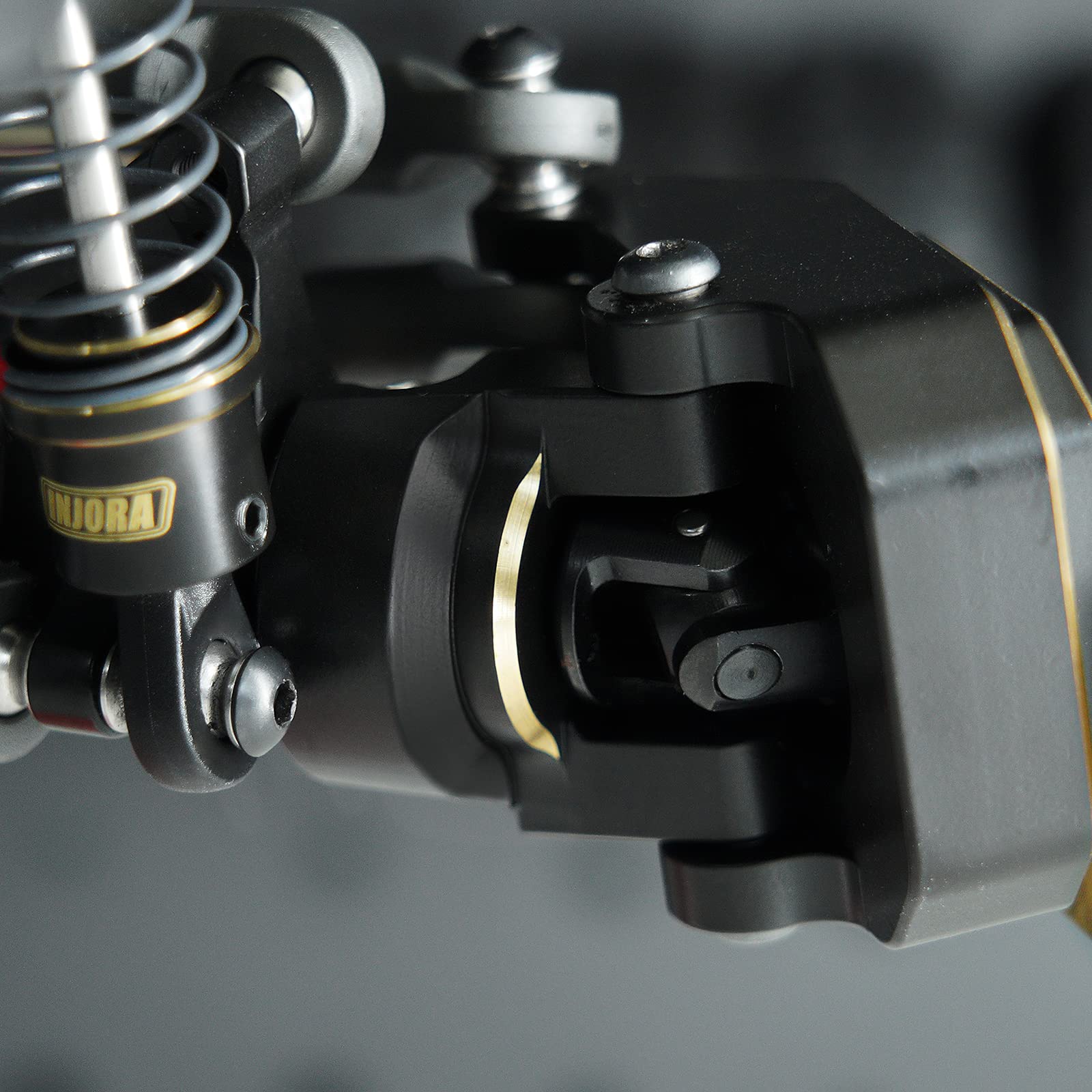 INJORA Black Brass C Hub Steering Knuckle For Axial SCX10 PRO RC Crawler Upgrade - View #8