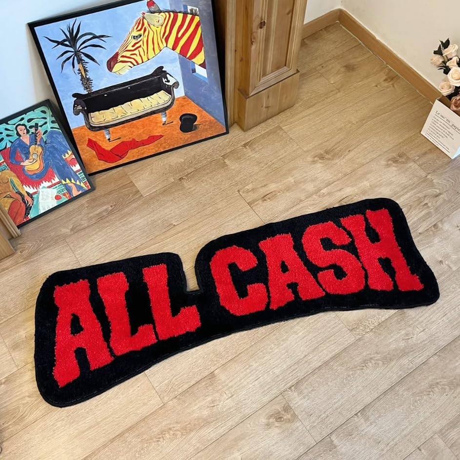Tapis touffeté 3D All Cash décoratif en relief pour salon moderne
