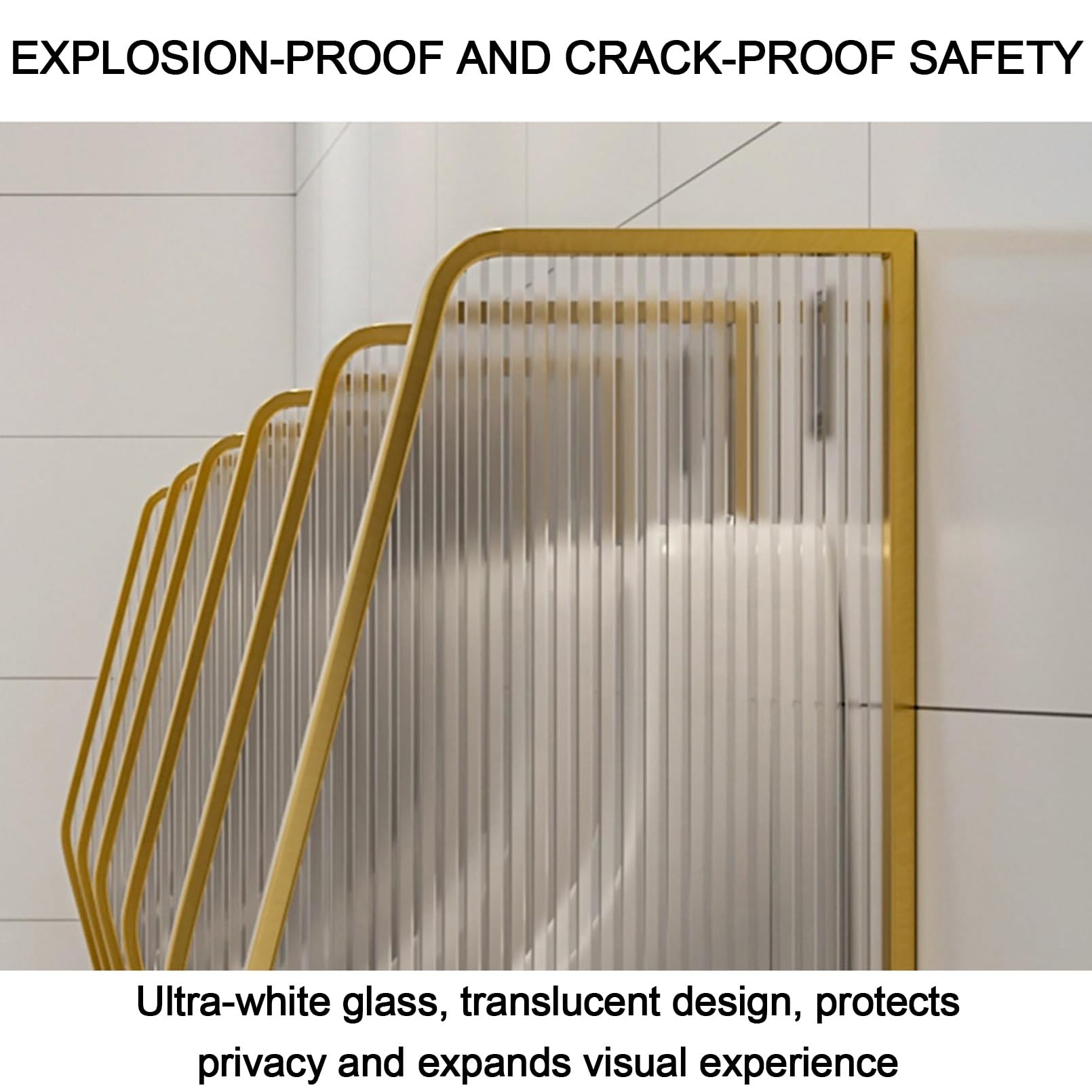 Divisorio per orinatoio a Parete, con Struttura in Acciaio Inox e Pannello in Vetro Traslucido, Ideale per bagni di casa, Ufficio, Ristorante e Hotel - Migliora la Privacy e Dona Stile.