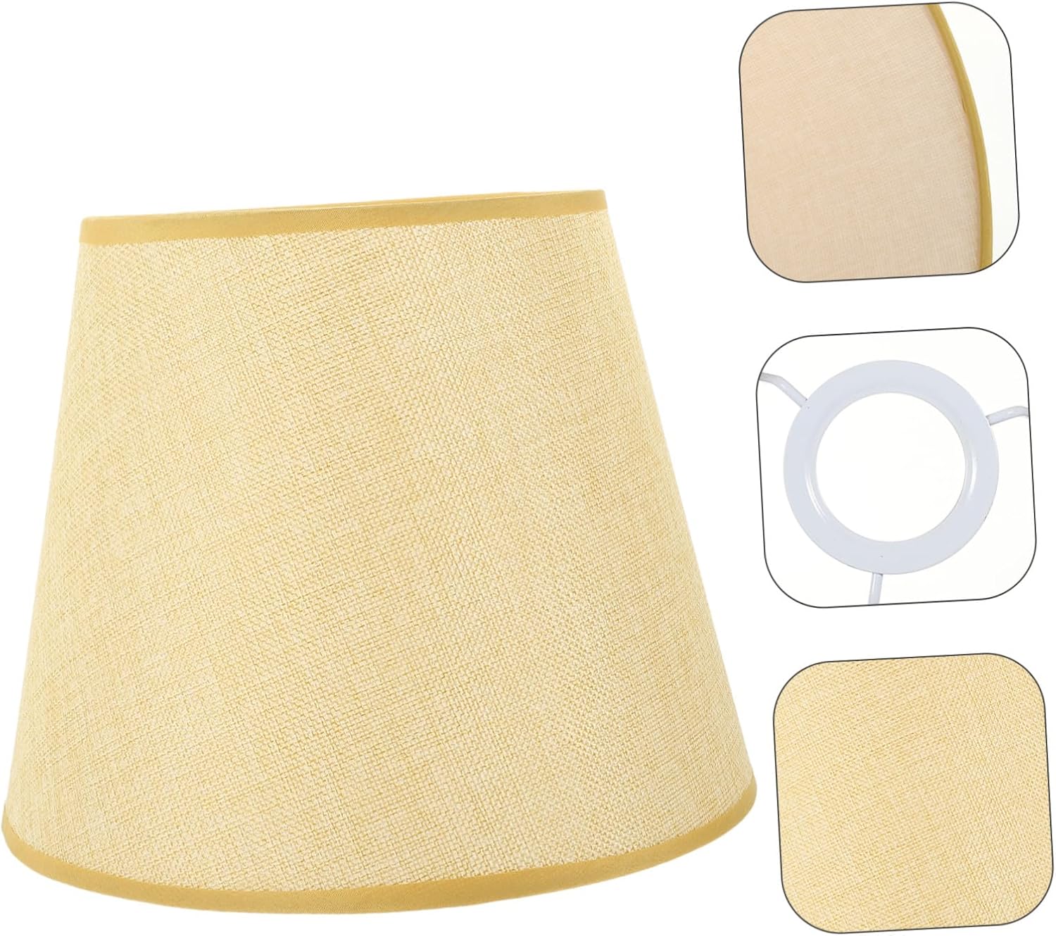 Beige Fabric Lamp Shade Cover for Table and Bedside Lamps Bottom Dust-resistant Cloth Lampshade for Warm Gentle Lighting in Living Office and Bedroom
