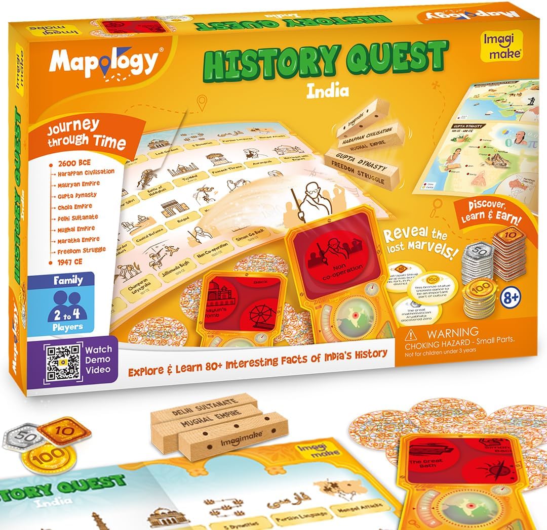 Mapology History Quest India | Educational Board Game | Age 8+