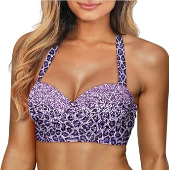 Womens Sexy Bikini Top Halter Tie Swimsuit Top for Summer Beach Casual Bathing Suit Tops for Ladies