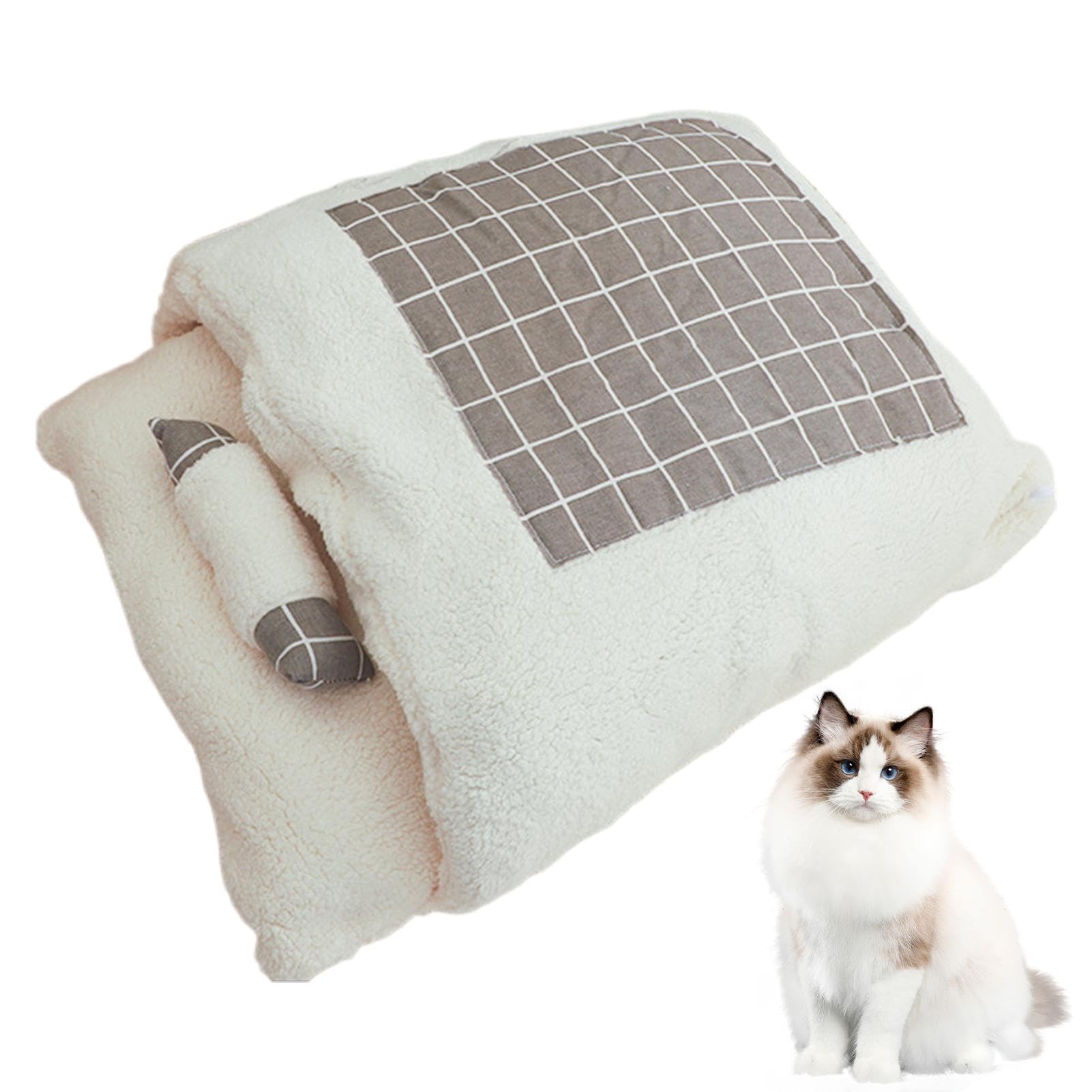 Saco De Dormir Para Mascotas Bolsa Cálida Lavable | Semi-cerrado para Gatos Para Cachorros Y Para Exterior E Interior Para Invierno Y Clima Frío Para Calentamiento