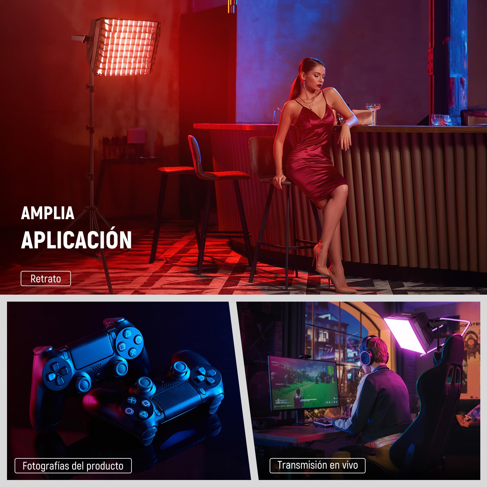 NEEWER Difusor Softbox Actualizado para RGB PL60C Panel Luz de Video LED, 39x32cm Plegable con Rejilla/Bolsa/Capota Opaca, Sin Necesidad de Quitar Puertas de Granero Configuración para Luz Suave,NS6S