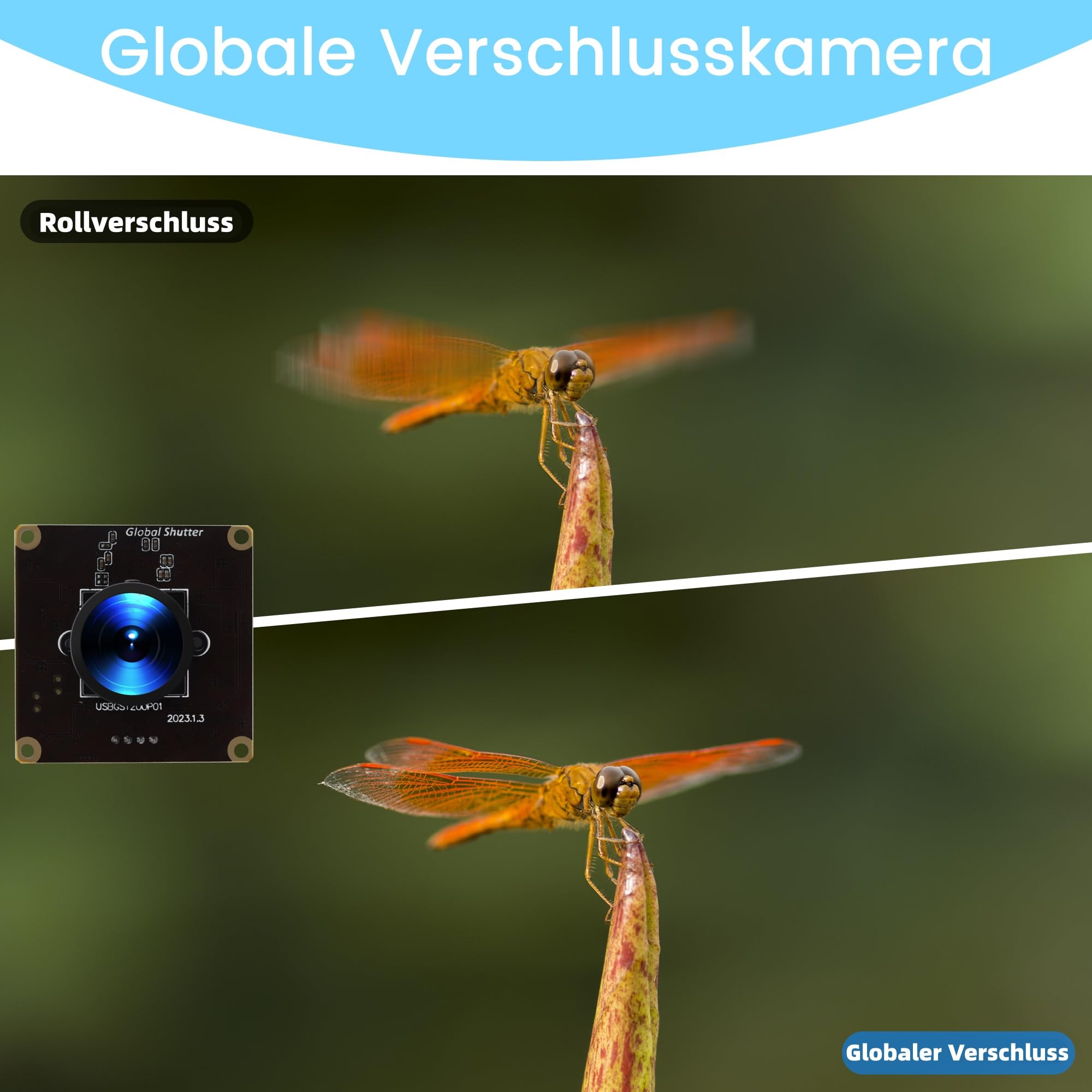 Hochgeschwindigkeits Kamera Globalverschluss 126° Weitwinkel | 1200P 90 FPS, 2MP 126°Weitwinkel, Lightburn Kamera, für Golfschwung & Motion Capture, kompatibel mit PC, Laptop, Raspberry Pi