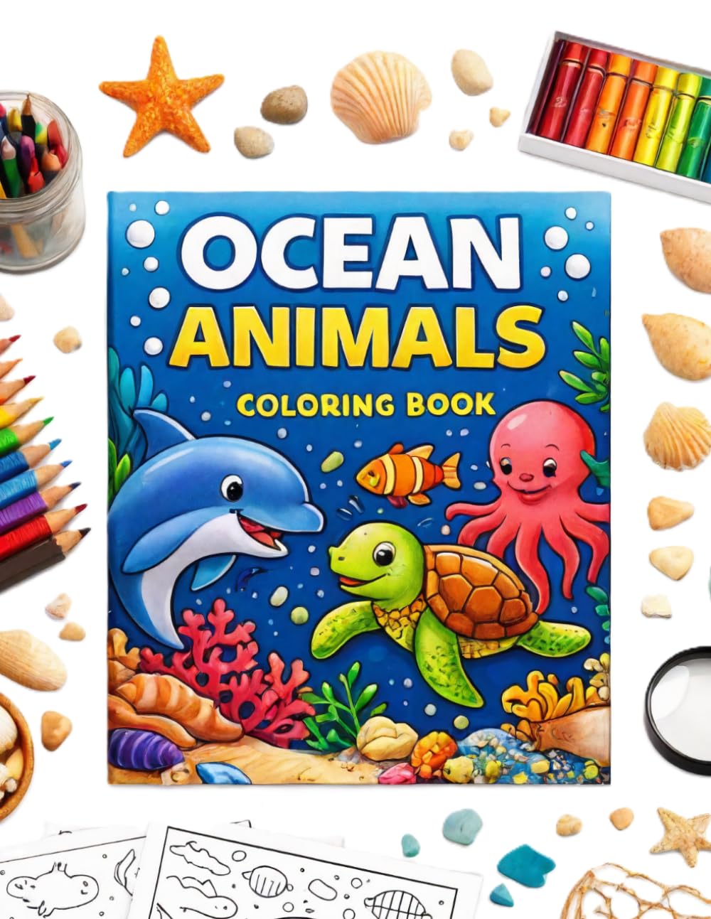 Under the Sea Adventure Coloring Book - Bold & Simple Ocean Animals for Toddlers Ages 3-7