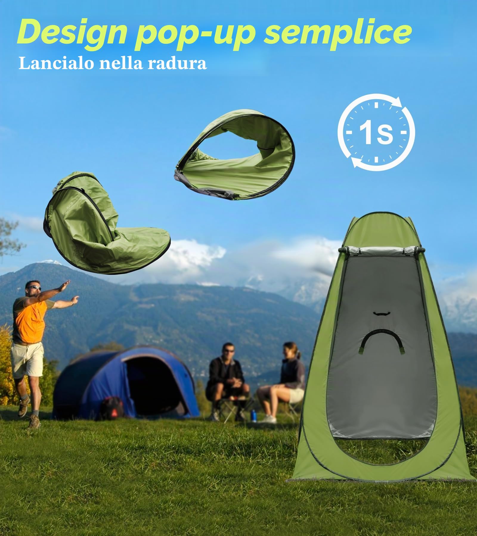 Tenda da doccia pop up, per la privacy, per il bagno, per il magazzino, per esterni, per il campeggio e la spiaggia, con borsa per il trasporto (UV 40+)