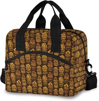 Insulated Lunch Bag Lunch Tote Reusable Cooler Lunchbox Handbag Bag Container with Adjustable Shoulder Strap Golden Wildman