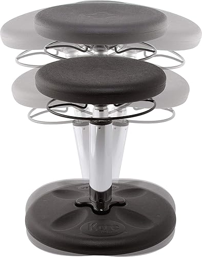 Miniatura 5 de Kore - Silla de altura ajustable, asiento activo para niños, adolescentes: Mejor que una pelota de equilibrio, asientos flexibles para aula. Negro