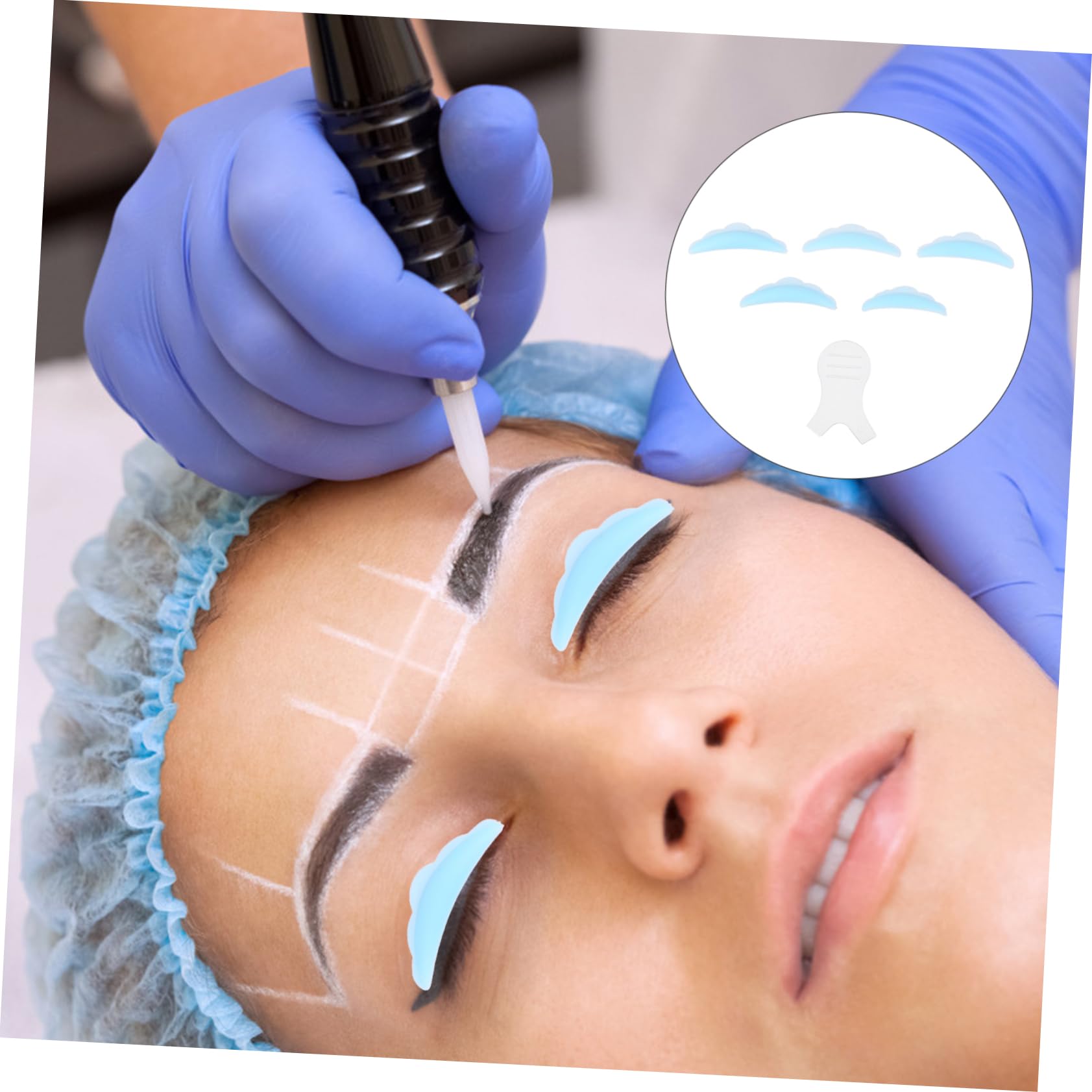 SHERCHPRY Lash Perm Kit 30pcs Lash Brush Separator Rods Pads False Patches for Home Salon