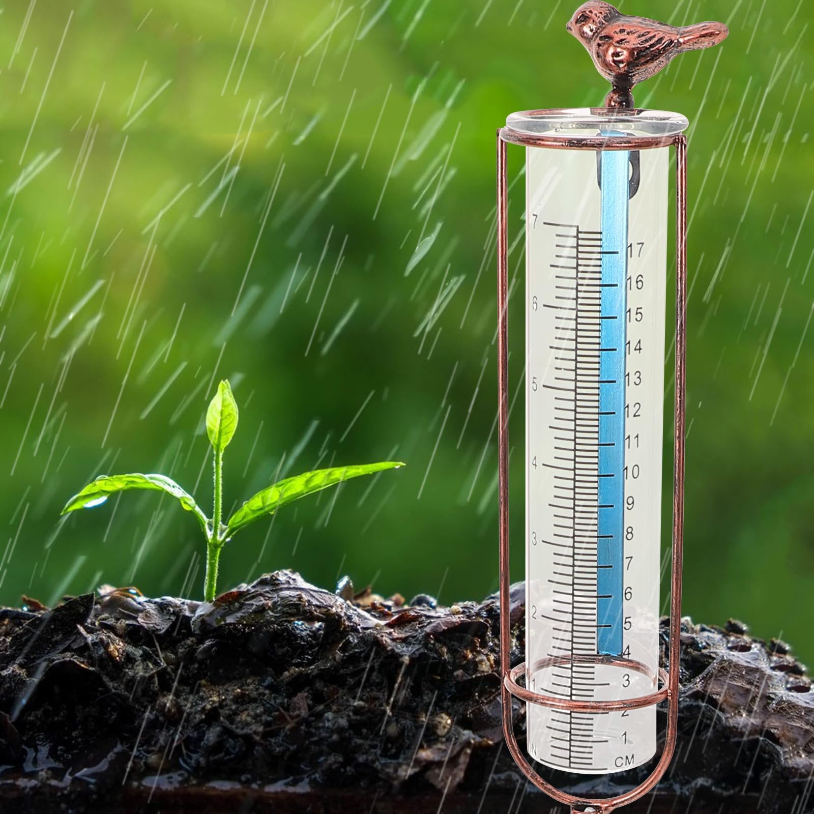 Regenmesser Für Den Außenbereich Dekorativer Kolibri-Regenmesser Großes Frostsicheres Glas Wassermesser Regenmesser Glas-Ersatzrohr Für Hof Garten Im Freien