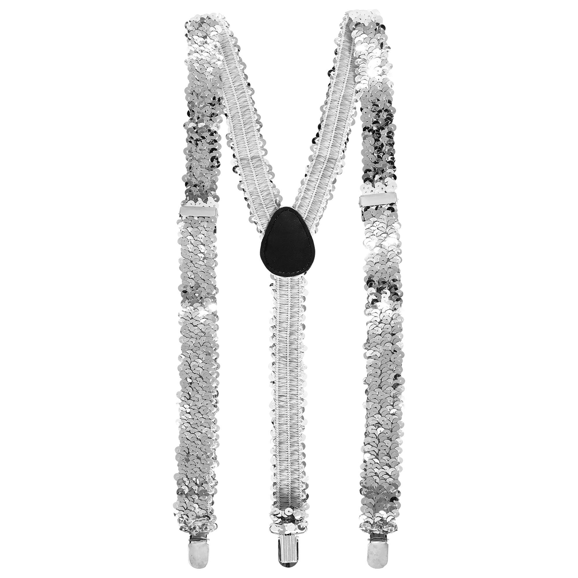 Braces - Silver Sequin Accessory for Fancy Dress
