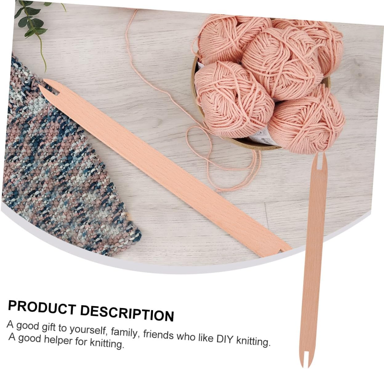 BEBEMOKO Handmade Wooden Knitting Shuttle Large Weaving Stick for Crafts Sewing Tools