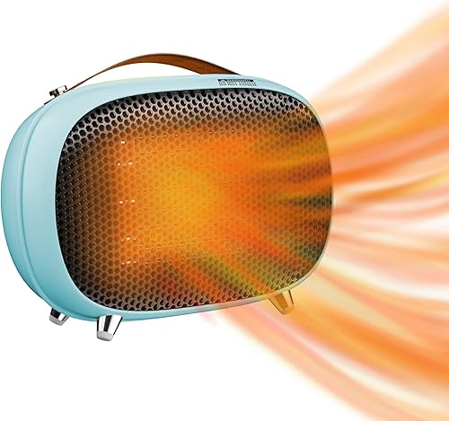 Calentador eléctrico portátil de 800 W400 Wviento natural, calentador de espacio pequeño de calentamiento rápido PTC con protección contra vuelco y
