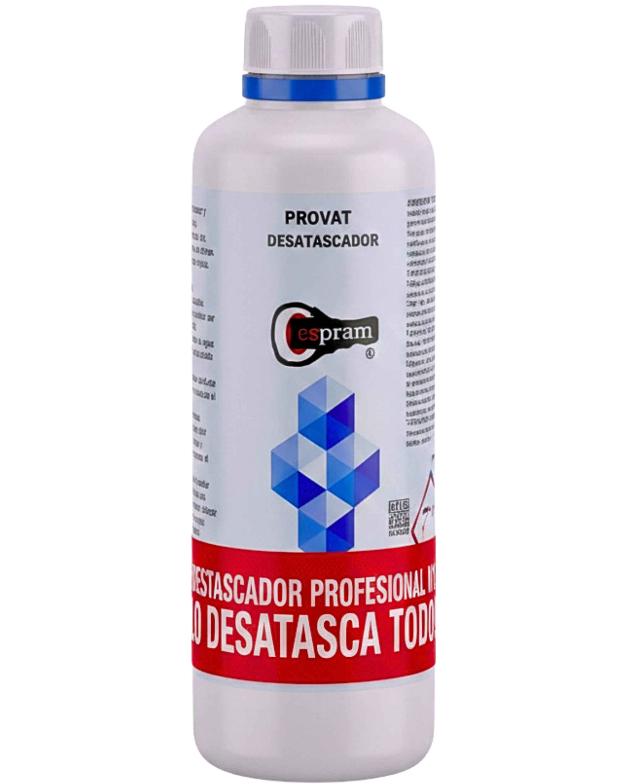 PROVAT Desatascador Tuberías Profesional Químico 1 L (2 kg), Atascos Difíciles, Fregadero, WC y Ducha, Sin Dañar Tuberías (1Unidad).