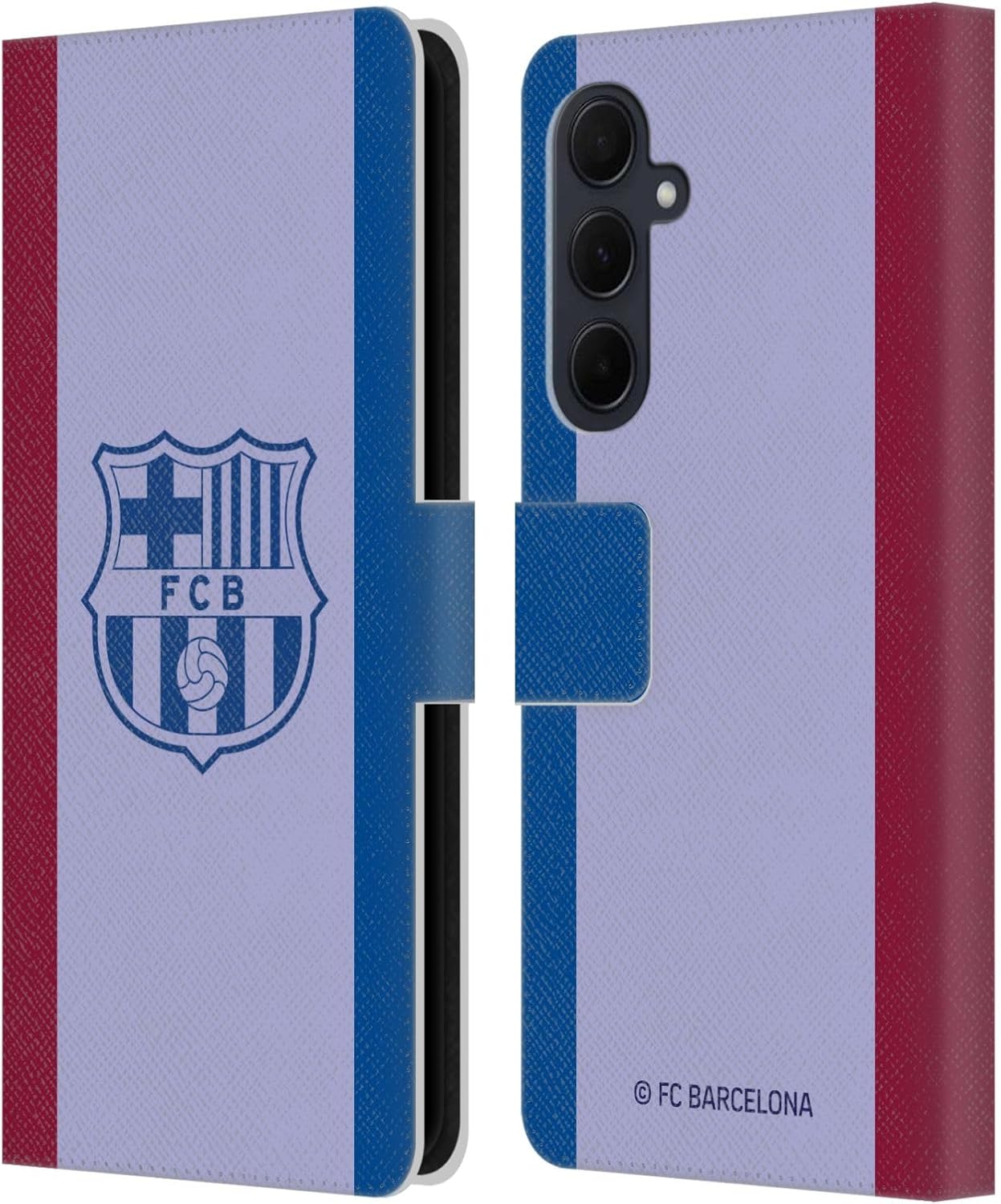 Head Case Designs Officially Licensed FC Barcelona Away 2021/22 Crest KIT Leather Wallet Case Compatible with Samsung Galaxy A35 5G