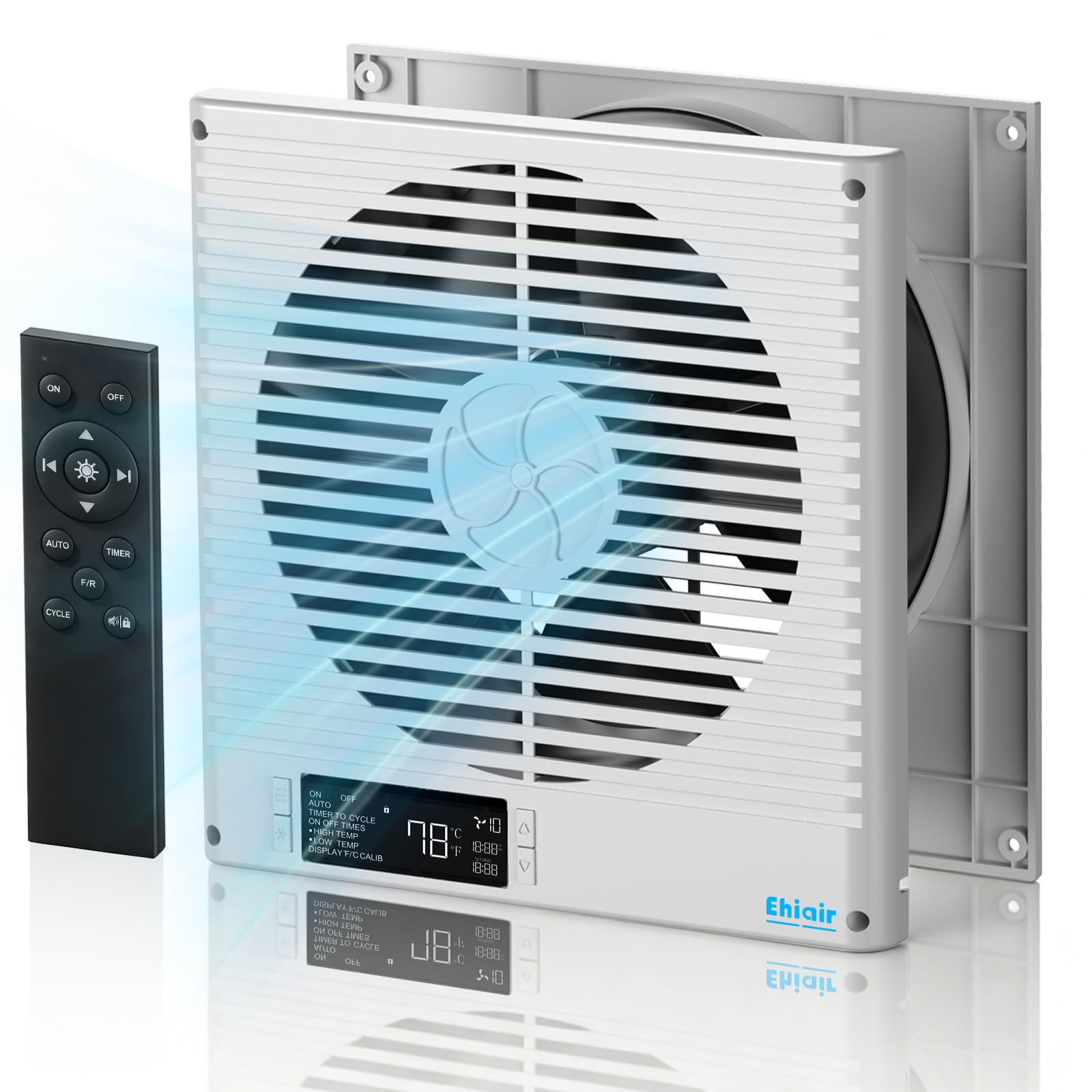 Photo 1 of Ehiair 8" Room to Room Fan with Remote, 320 CFM Room to Room Air Transfer Fan, 10 Speeds Quiet DC Motor Through Wall Fan & Exhaust Fan for Bedroom, Laundry, Kitchen, Garage, ETL Certified