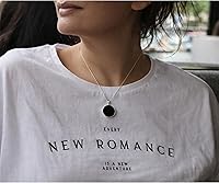 Vista 4 de Sterling Silver 925 Black Onyx Flat Round Handmade Pendant Necklace for Women & Men - Unisex