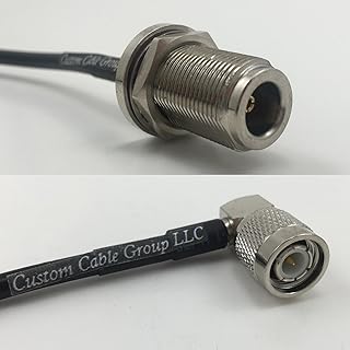 1 foot RG58 N FEMALE BULKHEAD to TNC Male Angle Pigtail Jumper RF coaxial cable 50ohm Quick USA Shipping