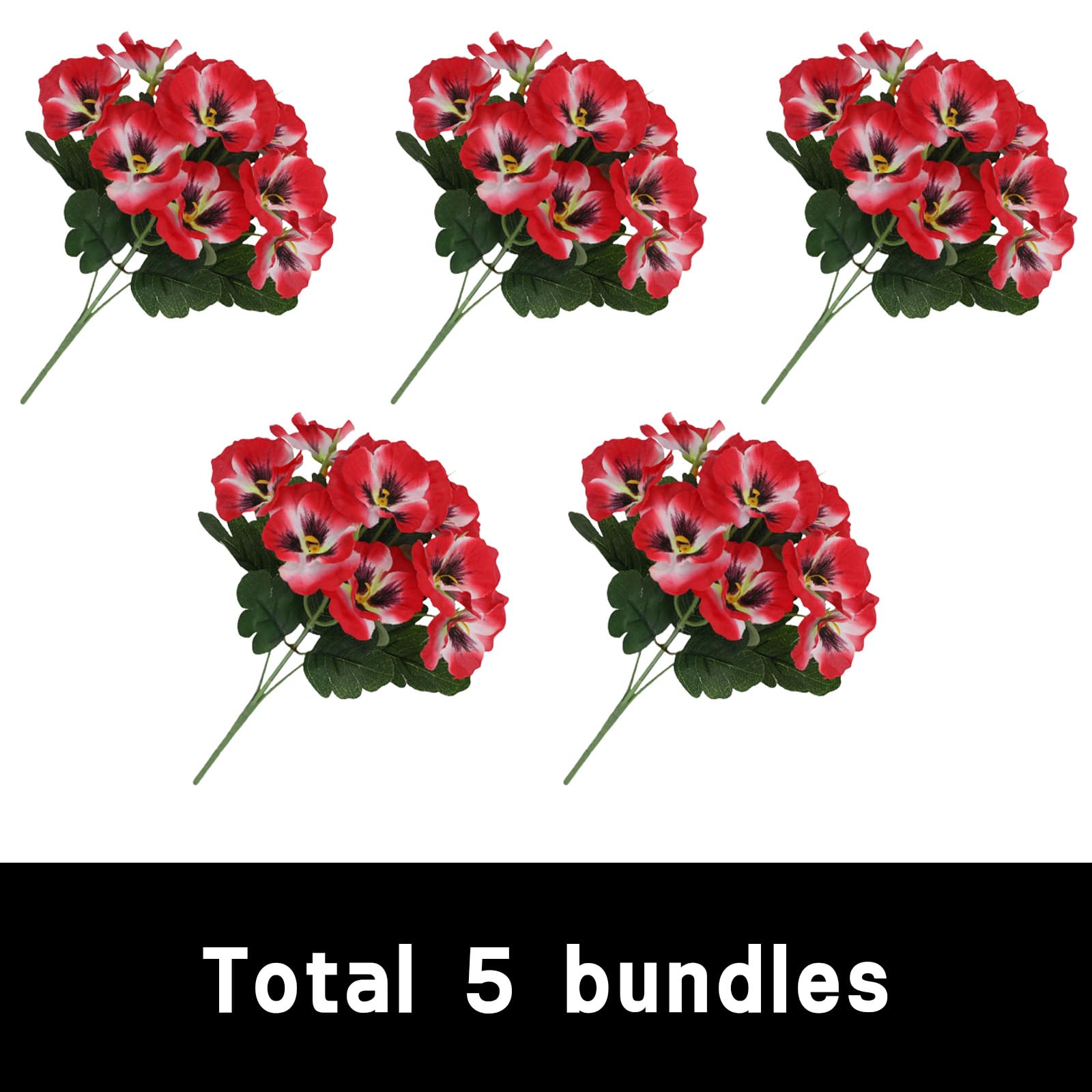 astylishome Faux Flowers that Look Real Red Artificial Flowers Fake Silk Flowers Bouquet Flower Centerpieces for Decoration Flowers Arrangement for Wedding Office Party Home Decoration 3417 - Image 2
