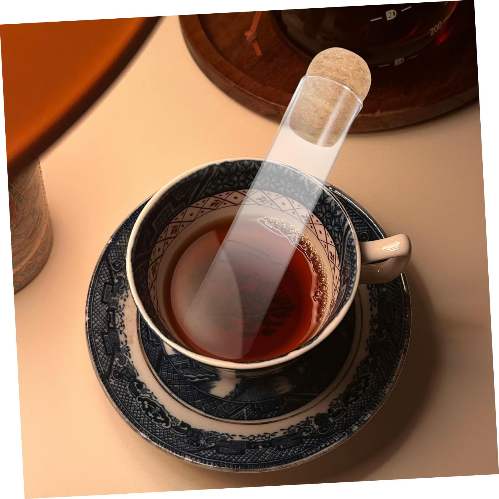 Infuseurs à Thé Filtration et Entretien Facile en Verre Couvercle en Liège Lot de 6 Maison Bureau