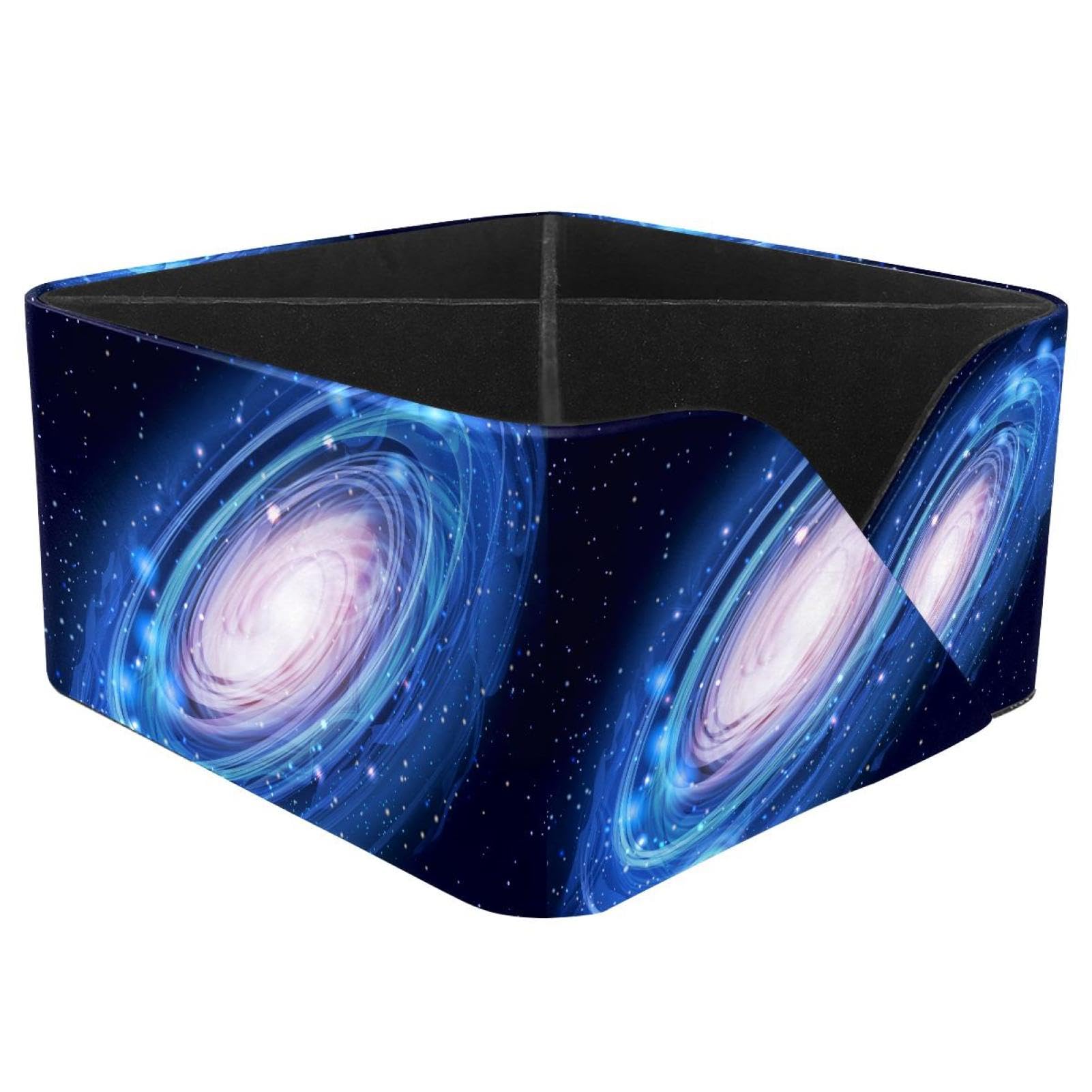 KengjuTesu Beautiful Glowing Andromeda Galaxy Pattern Desktop Organizer Pen Holder, Rectangular Pencil Cup for Office, Study and Makeup Stations