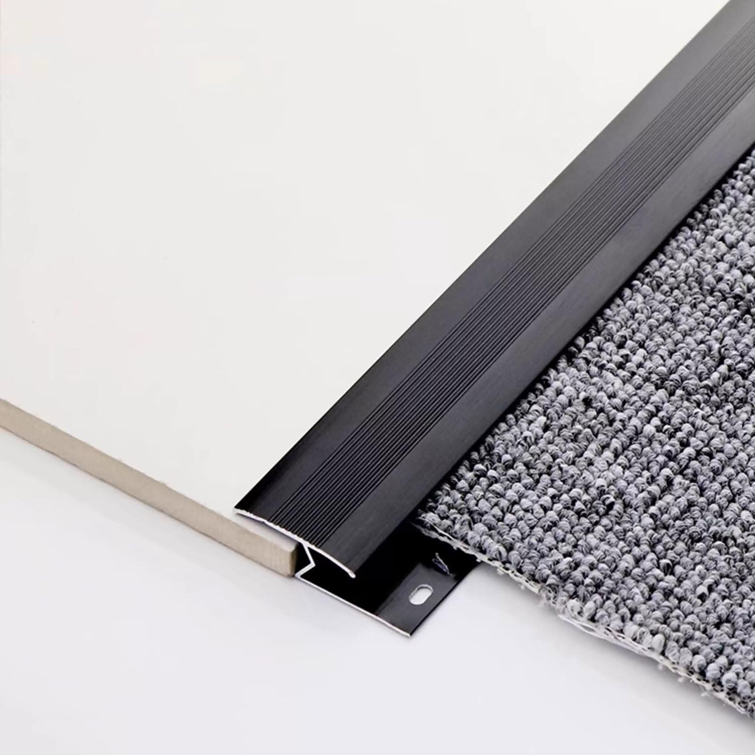 Bande de transition entre moquette et carrelage Barre de Seuil Bordure de moquette Z/V Avec trous pré-percés/vis for bureaux à domicile for moquette/carrelage/parquet(Silver,Z 270cm/9ft)