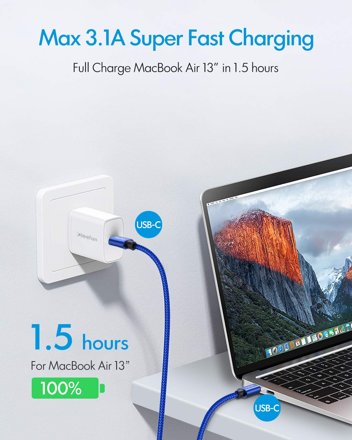 CLEEFUN 3M, 2Pack Cavo USB C a USB C Lungo, Tipo C QC 3.0 PD 60W Ricarica Rapida Type C Caricatore Cavetto per Samsung Galaxy S21+ S21 S20+ S20 S22+ S22 Note 20 10 Ultra Plus A51 A70 A71, Pixel,Switch