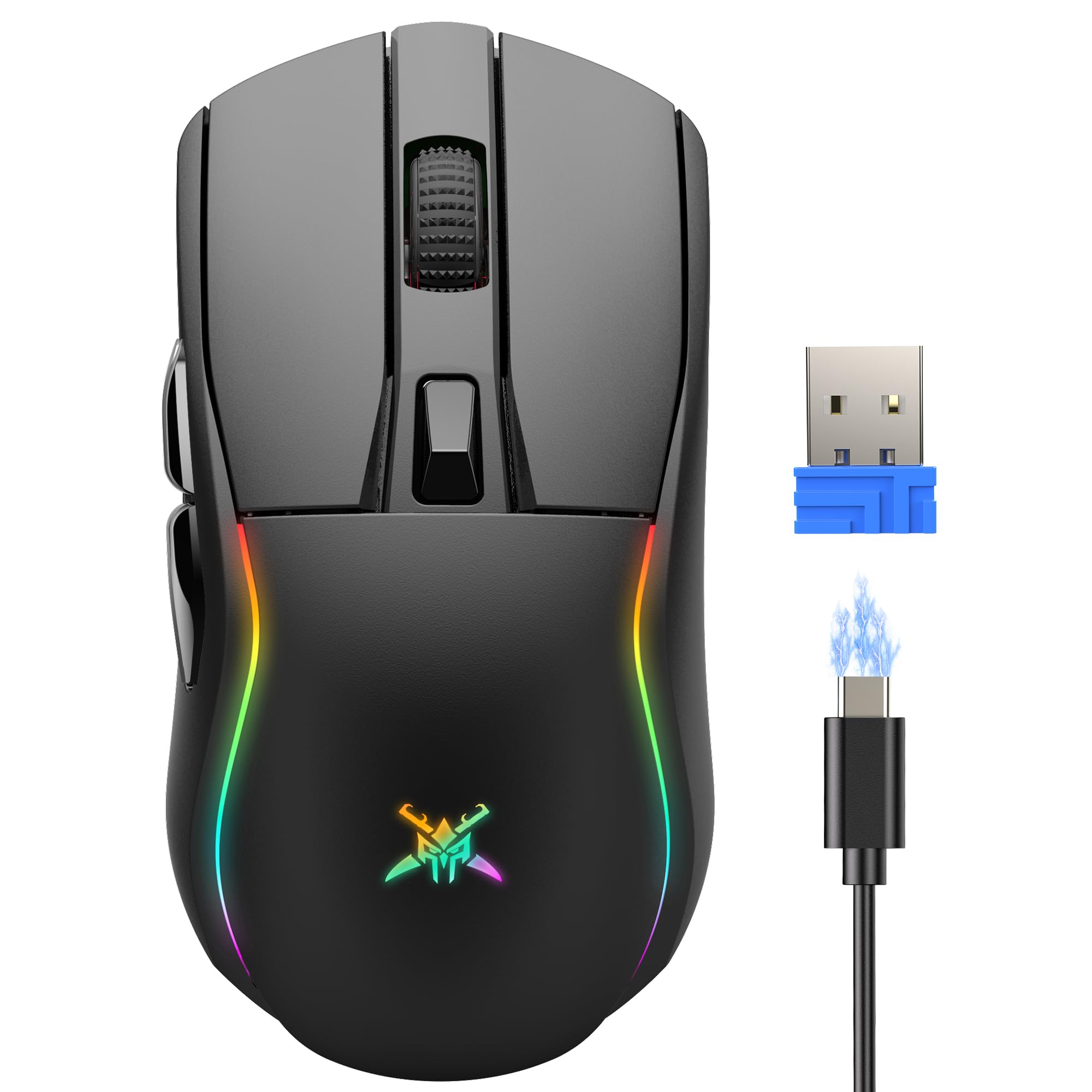 Amazon | TECKNET (テックネット) ワイヤレスゲーミングマウス RGB