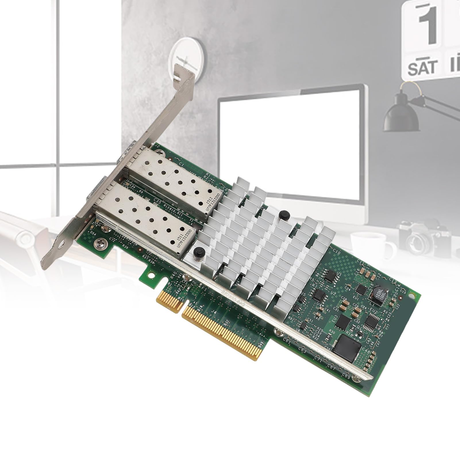 Scheda di rete 10Gb SFP+, Adattatore Ethernet PCIe Dual Port, Connettività Convergente ad Alta Velocità per Server e Data Center, 1 Pezzo PCB