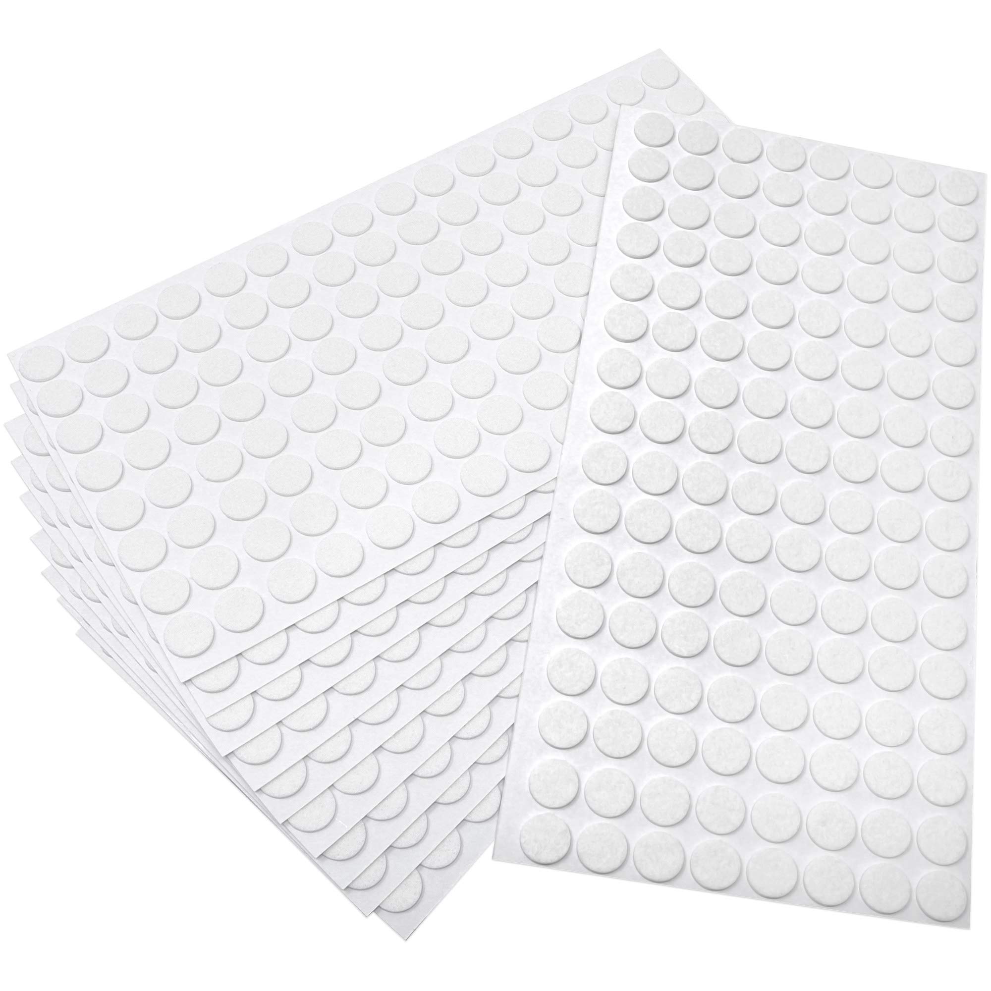 Patins en feutre Adsamm ronds 12 mm blancs contre les bruits de friction