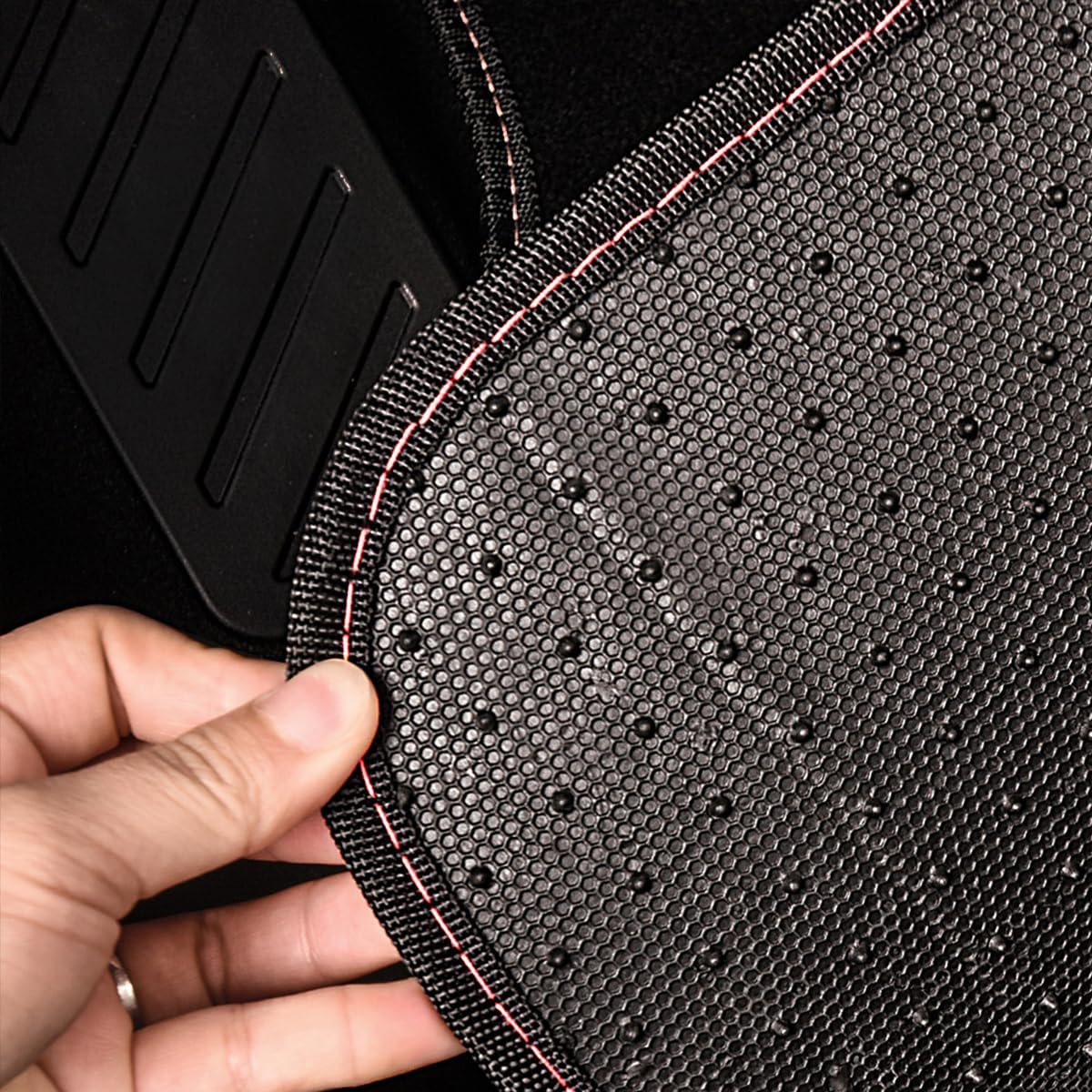 CAR PASS Waterproof Universal Fit Car Floor Mats, Car Mats Fit for SUV,Vans,sedans, Trucks,Set of 4pcs Car Carpet with Driver Heel Pad (Light Pink) - Image 5