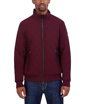 Nautica Men's Quilted Bomber Jacket, Bold Burgundy, X-Large