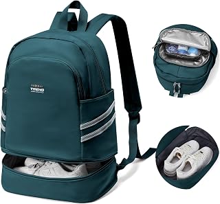 Gym Backpack for Women with ShoesCompartment&WetPocket Foldable Carry On Backpack Travel Backpack Waterproof Casual Daypack
