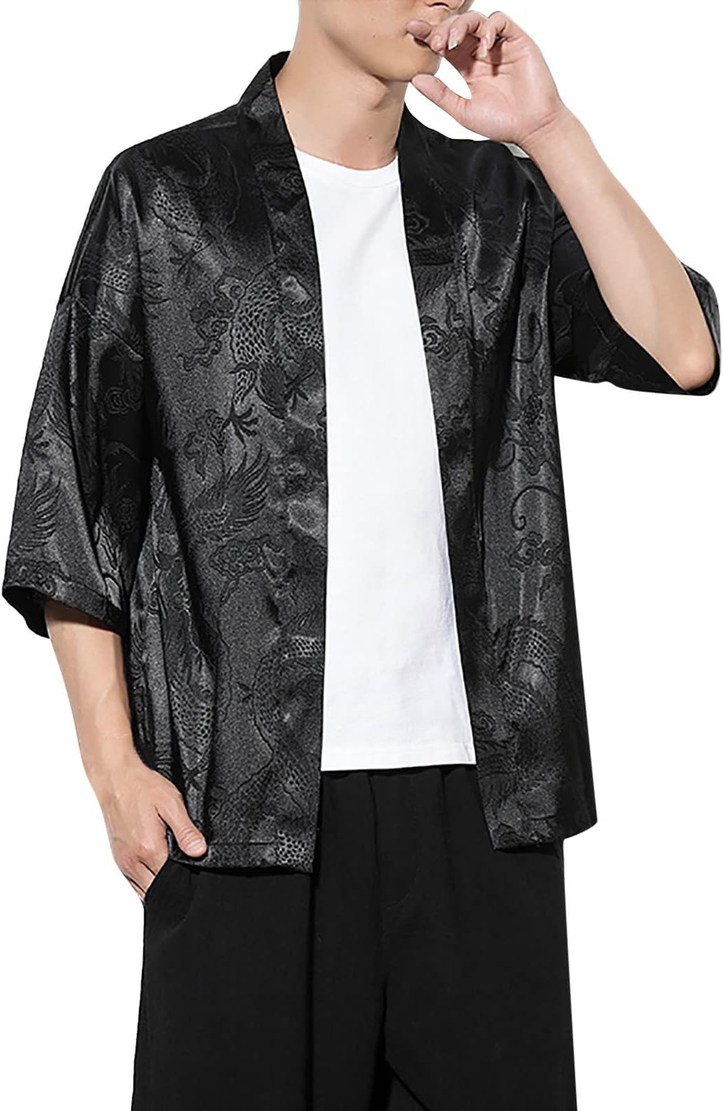 Chinese Tangzhuang Men's Shirts Uniform Short Sleeve Outerwear Jacket Summer Clothing For Men Embroidered Traditional Costumes Martial Arts Kung Fu Tai Chi Outfit