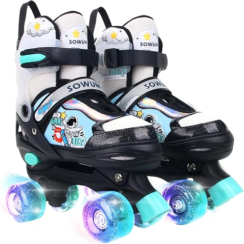 Miniatura 11 de Sowume Patines en línea ajustables para niñas y mujeres, todas las 8 ruedas de los patines de niña brillan, iluminación segura y divertida para