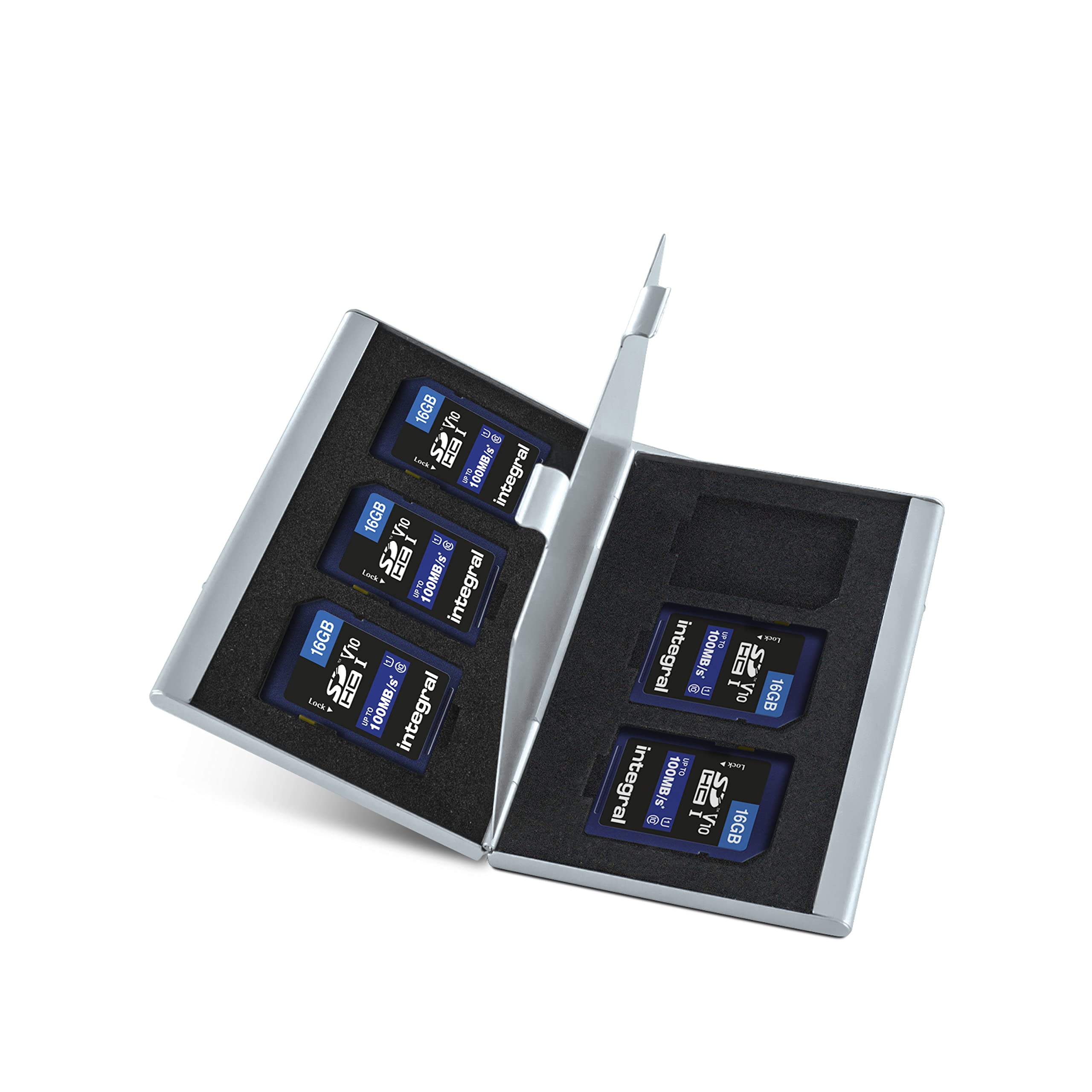 Integral 16GB SD-Karte Hochgeschwindigkeits-SDHC-Speicherkarte | 5er-Pack | Bis zu 100 MB/s V10 UHS-I U1 | Digitalkameras, Camcorder und SD-kompatible Geräte
