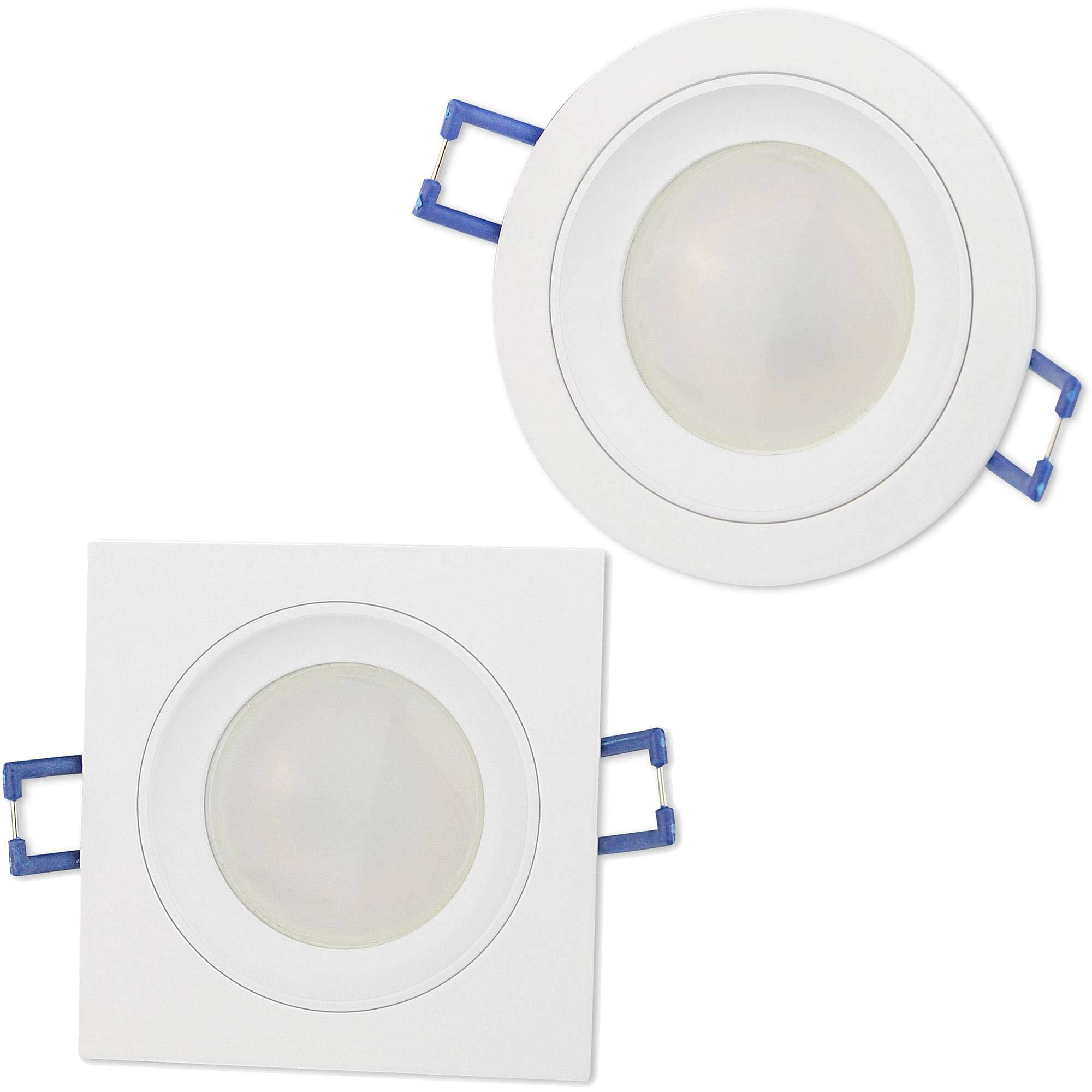 6x LED Einbaustrahler Set weiß - eckig 6,5 Watt warmweiß 230 Volt flach (30mm) - Einbauleuchte aus Aluminium - 6,5 Watt5mm Bohrloch Einbau-Spot Decken-Strahler