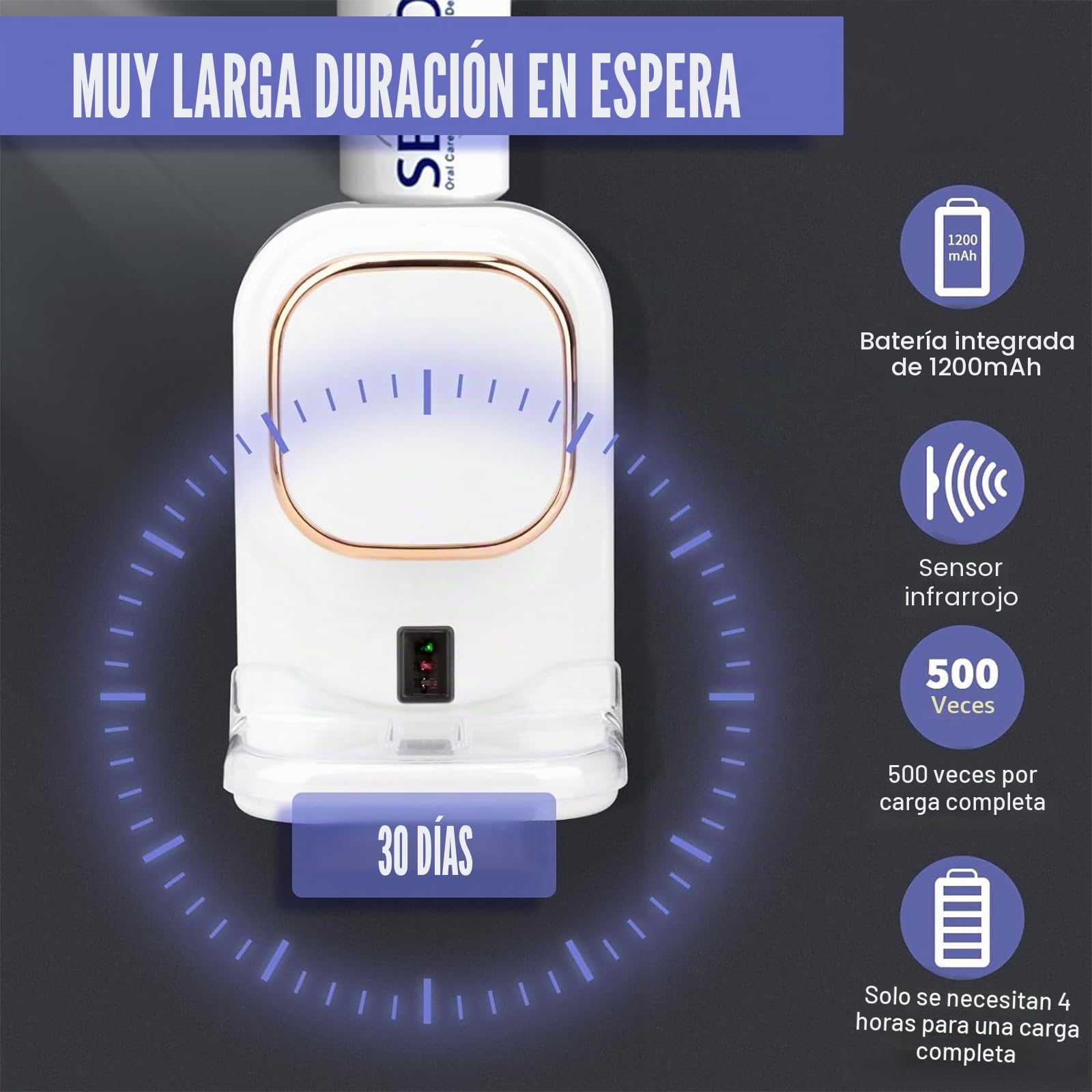 Dispensador de pasta de dientes Kingderoom, eléctrico mural, para niños y adultos, con sensor de pared, blanco
