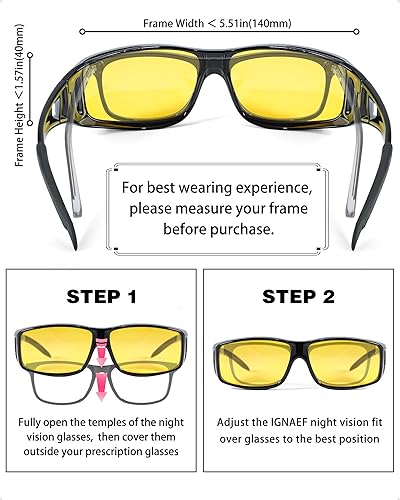 Miniatura 3 de IGnaef Lentes de conducción de visión nocturna para hombres y mujeres, lentes polarizados antirreflejos amarillos para la noche, IF0311