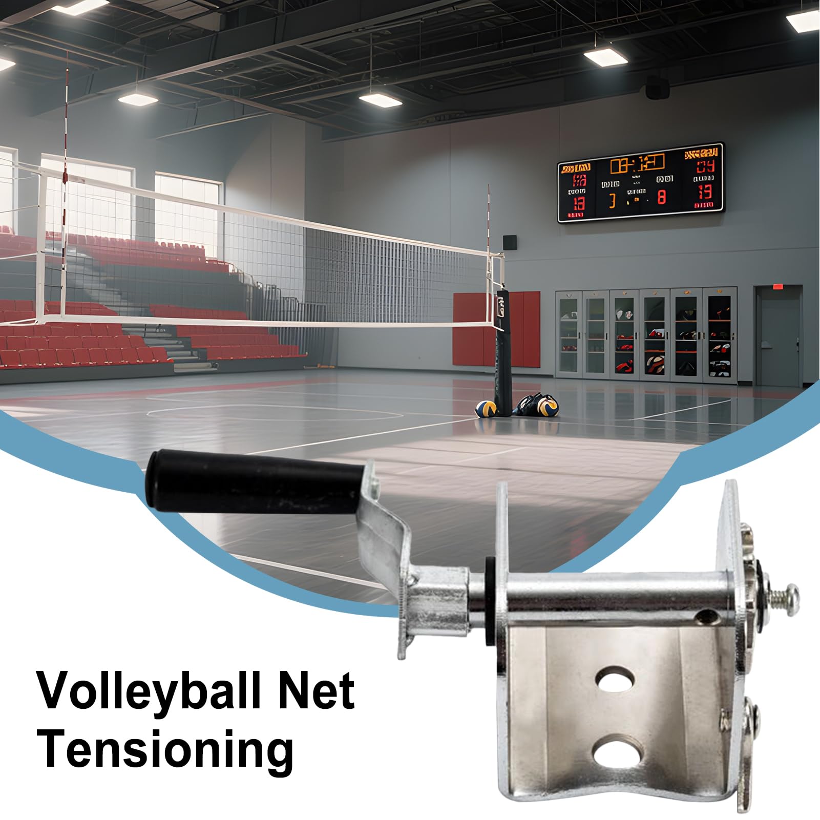 Verricello di tensione per rete di pallavolo – Tenditore per fune manuale in ghisa | Tenditore di rete per pali da pallavolo | Tenditore di , sportivi per io