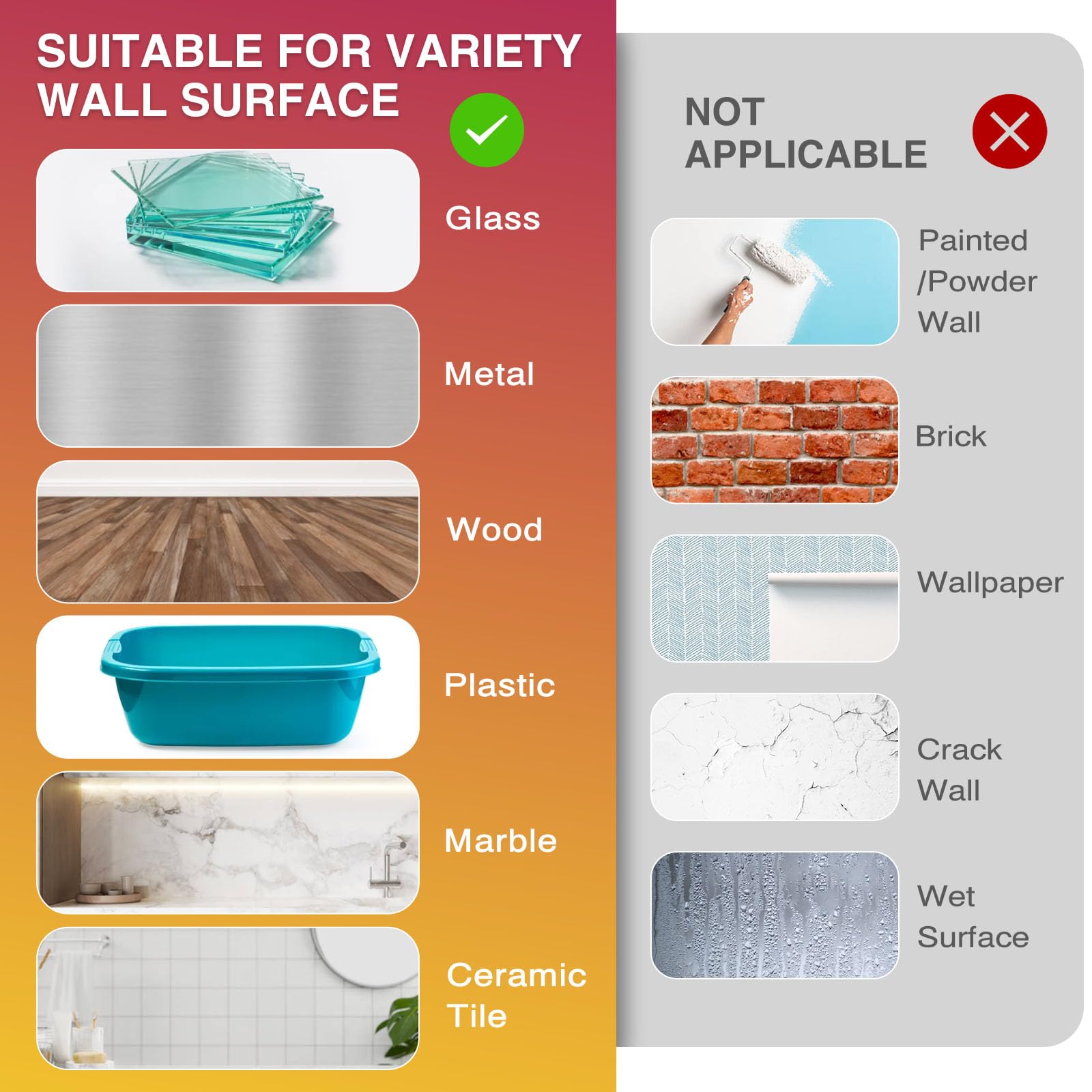 Summerbrite Tiras para colgar cuadros resistentes, ganchos de gancho y bucle, extraíbles sin daños, cinta adhesiva para pared, color blanco, grande (paquete de 36)